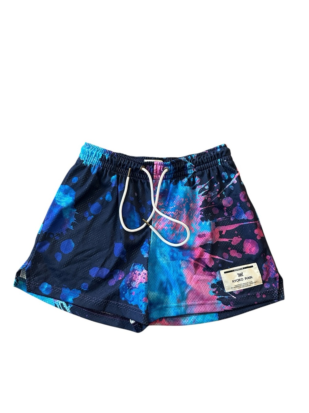 Ryoko Rain Men's Tie Dye Mesh Shorts Size Medium Multicolor Drawstring Waist